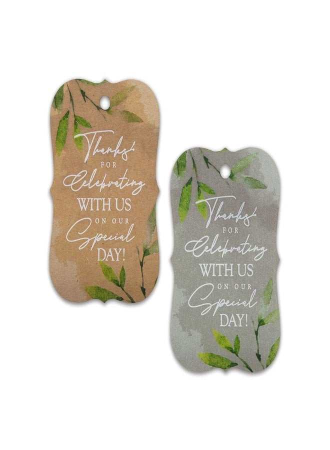 Summer-Ray.com Summer-Ray 50pcs White Thank You for Celebrating with Us on Our Special Day Tags Wedding Bridal Shower Favors Gift Tags with Floral Theme (White (I)) - Image 5